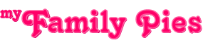Pink cursive logo reading "my Family Pies"